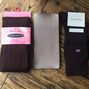 Various dark brown stockings and socks